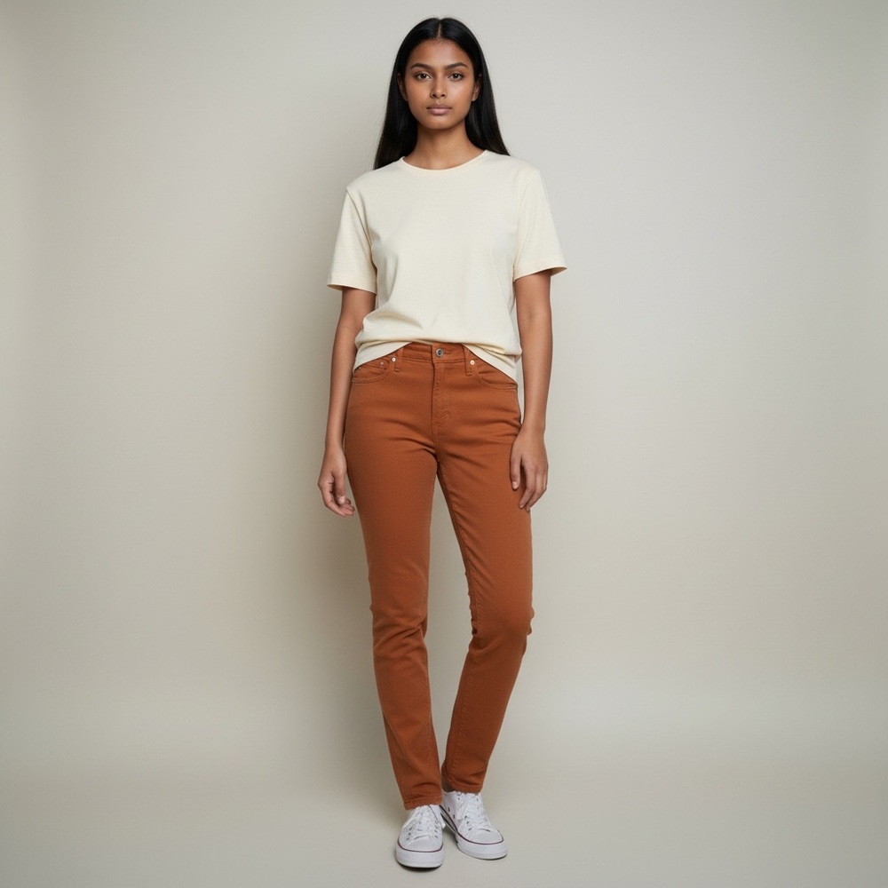 AG Adriano Goldschmied Pants Womens Sz 31 FARRAH Ankle Cocoa Cinnamon Silky Soft